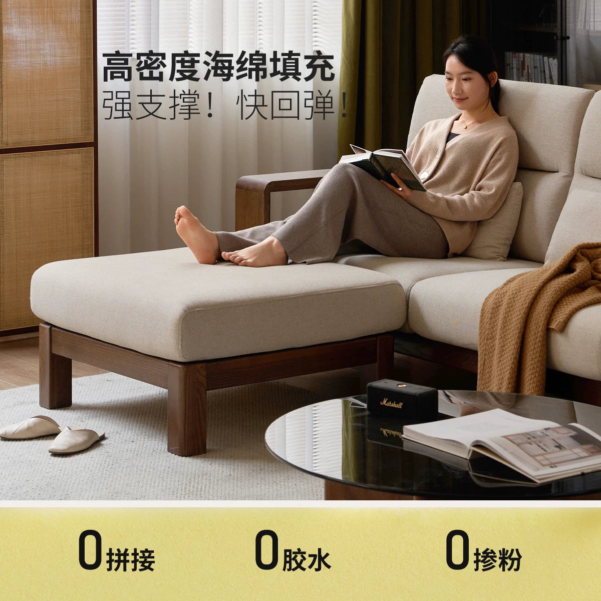 【预售20天】实木脚凳客厅现代简约沙发脚踏小户型布艺小凳子坐墩
